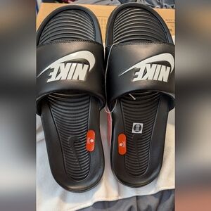 Nike Black and White Slide Sandals SIZE 12